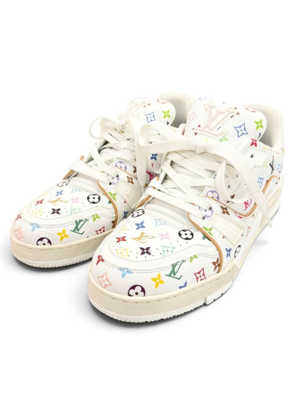 Louis Vuitton Murakami Takashi LV Trainer Leather Sneakers White 6.5